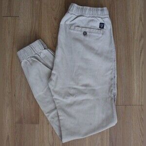 Quilted Giraffe Elastic Waist Khaki Jogger Pants